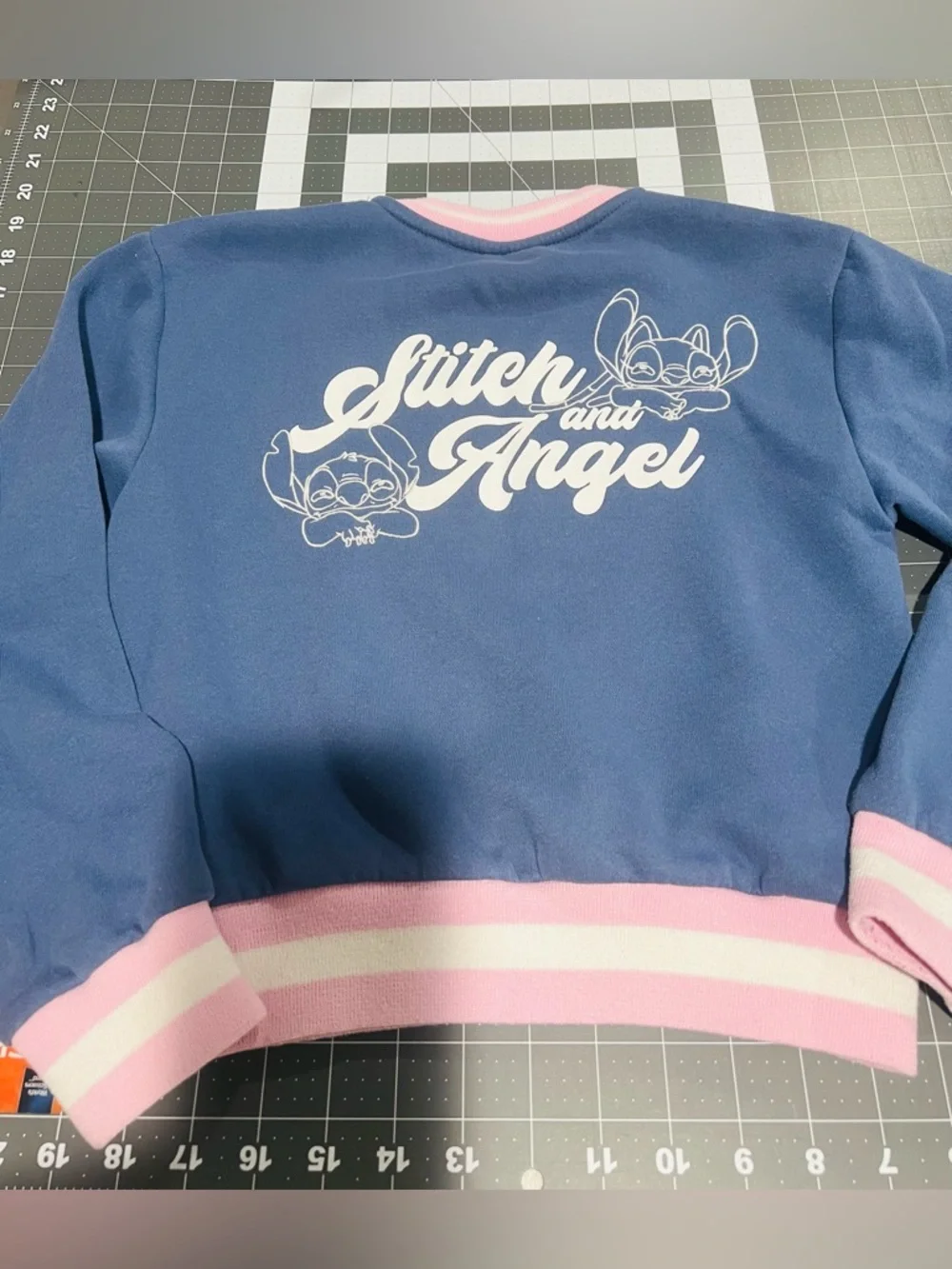 Disney Stitch Blue and Pink V-Neck Sweatshirt